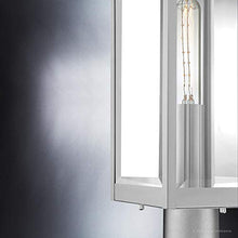 Urban Ambiance Luxury Modern Farmhouse Outdoor Post/Pier Light, Large Size: 20.5" H x 7" W, with Industrial Style Elements, Stainless Steel Finish, UQL1363, Quincy Collection