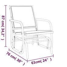Xinxinxiang 3 Piece Garden Glider Set Outdoor Patio Furniture Black Textilene and Steel
