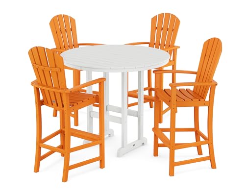 POLYWOOD® Palm Coast Bar Set, Tangerine/White