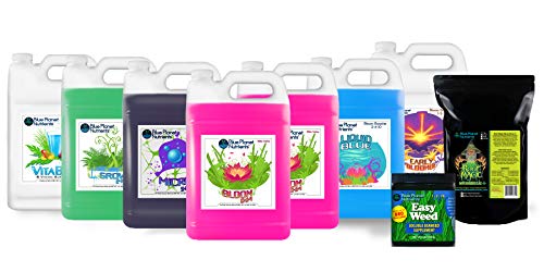 Complete Plant Food Bulk Fertilizer Set | Elite High Yield System Deluxe (128 oz Bottles) | for All Gardens & Plants | Hydroponic Aeroponic Soil Coco Coir | Made in USA | Blue Planet Nutrients