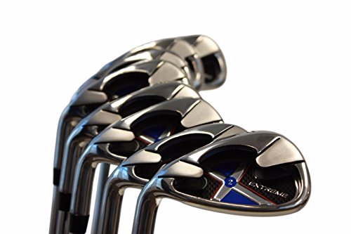 Extreme X2 Left Handed Iron Set +1" Over Senior Men's 8-Piece Complete Set (4-SW) Senior Flex - Premium Arthritic Grip