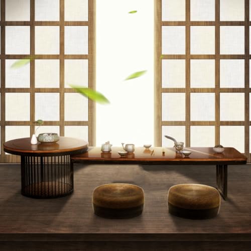 Modern Tatami Coffee Table, Large Size Japanese Floor Low Table, Living Room Wooden Coffee Table with Storage Design, Including 2 Tatami mats