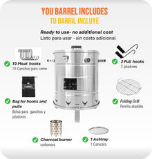 JBarrel Smoker Dexter Stainless Steel Vertical Charcoal Smoker, Small