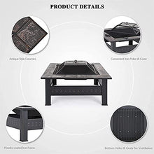 Outdoor Fire Pits,31 Inch Large Bonfire Wood Burning Patio & Backyard Firepit for Outside with Spark Screen,Poker,and Round Fireplace Cover