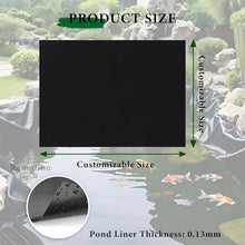 Renmlion Heavy Duty Black Polythene Sheet - Koi Fish Ponds Membrane Waterproof Flexible Pond Liner 0.13mm Thick - Heavy Duty Impermeable Film for Water Garden Pond Tarp(32.8x49.2ft)