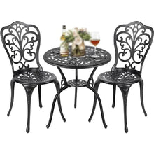DUYHBAWRS Garden 3 Piece Outdoor Bistro Table Set All Weather Cast Aluminum Patio Bistro Sets Patio Table and