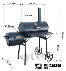 G21 BBQ Big, Smoker with Smoker Chamber, Thermometer, 2 Grill Surfaces, 4 Year Warranty
