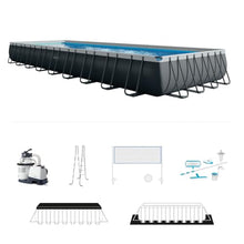 INTEX 26379MZ 36ft x 18ft x 52in Ultra XTR Deluxe Rectangular Above Ground Swimming Pool Set, Includes 2650 GPH Sand Filter Pump, Saltwater System, SuperTough Puncture Resistant, Rust Resistant