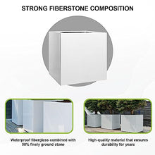 Pottery Pots Block XL Fiberstone Square Planter 24 Inch Glossy White