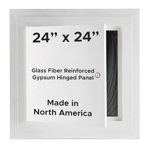 Best 24” x 24” Hinged Gypsum Access Panel with Glass Fiber Reinforced Square Corner, Light Weight Wall & Ceiling Access Panel, Easily Textured Access Door, No Shrinkage & Cracking, BA-GRG-HG-SC
