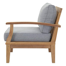 Modern Contemporary Outdoor Patio Sofa, Chair and Coffee Table Set, Wood, Grey Gray Natural