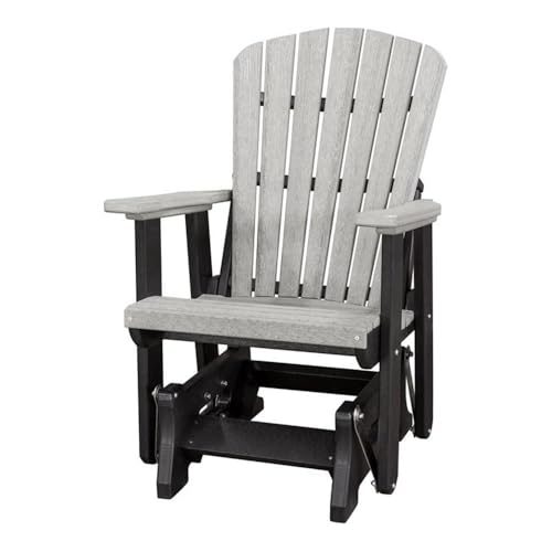 American Furniture Classics OS Home and Office Model 515LGB Fan Back Glider Made in the USA- Light Gray, Black