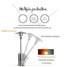 Outdoor Gas Patio Heater Radiator with Tip Over Protection Free Standing Indoor Outdoor Heaters Waterproof Instant Warm for Garden Garage-Stainless Steel And Rain Shield 230cm (90in) (230cm (90in