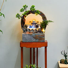 Indoor Small RockeryCreative Waterwheel Landscape Bonsai Chinese Style Living Room Desktop Office Decoration Gift and Decoration (Color : A)