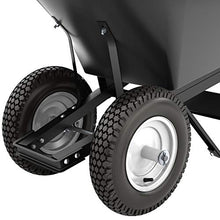 Bon Tool 28 907 Premium Contractor Grade Poly-Tray Double Wheel Wheelbarrow with Steel Hande and Knobby Tire, 5-3/4 Cubic Feet