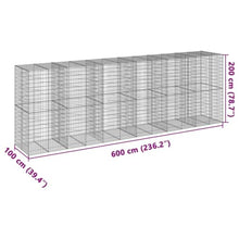 Coespram Large Galvanized Outdoor Gabion Basket Planter Box 39.4"x236.2"x78.7", 1800 kg Load Rustic Raised Garden Bed for Retaining Wall, Porch & Patio Flower Bed