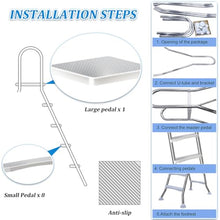 errzom 53'' Sturdy Steel Pool Ladder Above Ground, Double Side Above Ground Pool Ladder, 4 Steps Pool Stairs Above Ground, Pool Steps Above Ground, Heavy Duty Pool Ladder 500 lb Capacity,53in