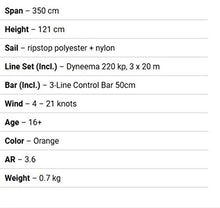 HQ Kites and Designs Rush V Pro 350 R2F Kite Orange/White