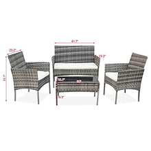 DUYHBAWRS Three Colors Patio Furniture Set Outdoor Living Room Balcony Rattan Four-Piece-Brown(E)