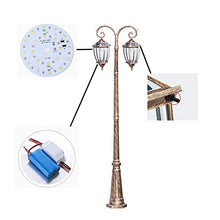 Post Lights Outdoor Lamp Post Lights Outdoor, 86in 220cm Garden Lamp Post Light Pillar Post Light Outdoor Aluminum Path Pillar Lamp 2-Head Bollard Path Lamp Waterproof IP65 Street Light Glass LAN