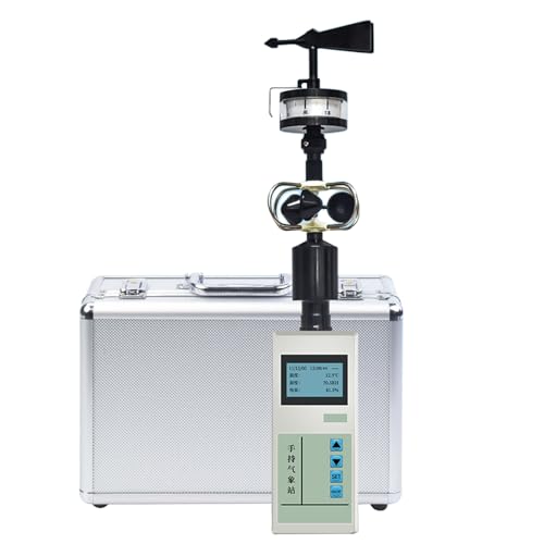 Handheld Anemometer, Wind Speed and Direction Weather Station, with LCD Display and 16-Position Dial Wind Vane, USB Data Output, for Meteorology