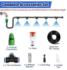 Outside 5/16" Tubing Garden Irrigation System, Misting System Kit for Porch