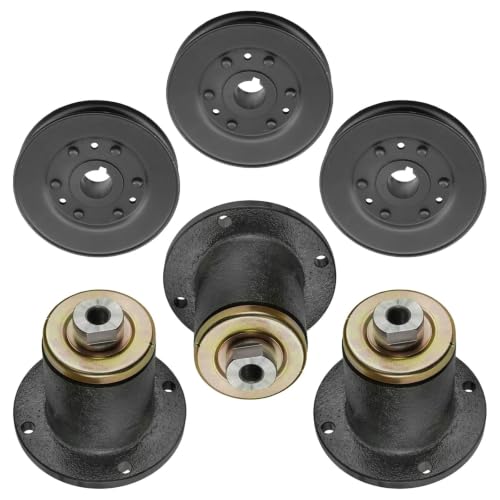 Universal Mower Cast Iron Spindle & Pulley Kit - 6-Piece for Bad Boy