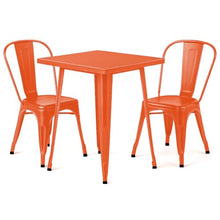 23" x 23" Metal Bistro Table Set – 3 Piece Indoor Outdoor Cafe Seating for Patio or Restaurant