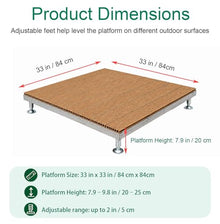 Crysthyuan Outdoor Deck Platform with Adjustable Feet, Raised Patio Flooring Base, Composite Garden Deck Panel for Umbrella Seating, Backyard and Camping Use