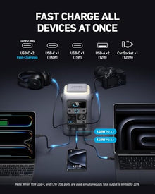 Anker SOLIX C300 DC Portable Power Station with Protective Bag, 288Wh, 300W
