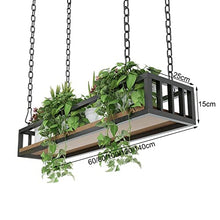 SDVantage Hanging Planters Baskets, Metal Plant Hanger with Hanging Hooks, Wall Hanging Flower Pot Holder for Patio Deck Ceiling Plant Holder, Wood and Metal,100X25X15Cm