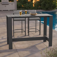 Modway Tahoe 59 Inch Outdoor Patio Bar Height Table in Gray
