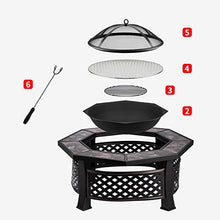CAOJLjiaxiang-2012 Patio BBQ Table Outdoor Barbecue Table Charcoal Stove Family Villa Rack Indoor Fire Basin Camping Furniture