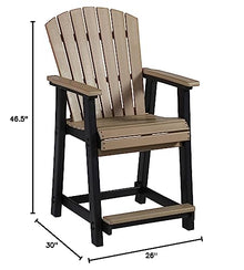 Signature Design by Ashley Outdoor Fairen Trail HDPE Patio Barstool, 2 Count Brown