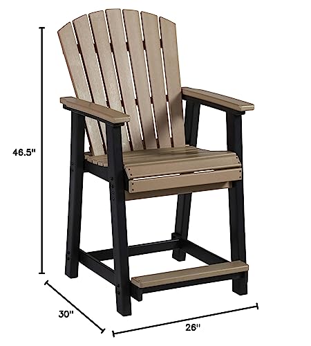 Signature Design by Ashley Outdoor Fairen Trail HDPE Patio Barstool, 2 Count Brown