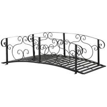 Hassyee Metal Arch Garden Bridge with Safety Siderails for Backyard, Poolside, Arc Footbridge with Sturdy Construction for Lawn, Stream, Pond, Creek