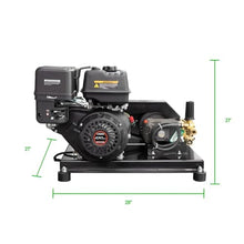 Canpump Belt Drive Pressure Washer: 4000 psi @ 4 US gpm, 15 hp Loncin G420F Gas Engine, Triplex Plunger Pump, External Unloader with Extended Bypass, Plate Mounted