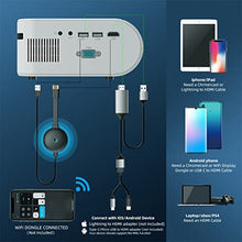 TEDILUVI P62 Mini Projector 4000 Lumens, 1920*1080P Supported LED Video Beamer For Mobile Phone Mirroring Android Optional