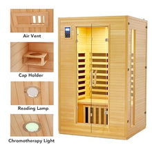 PioneerWorks 2024 Upgrade 2 Person Low EMF Infrared Sauna with MP3 Connection - Wood Color