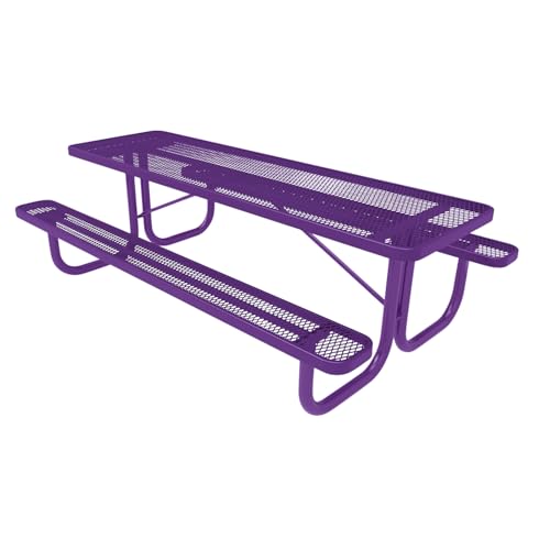 COATEDOUTDOORFURNITURE 8Ft Rect Picnic Table, Expanded, Purple