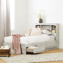 Home Square 2-Piece Bed and Nightstand Set Seaside Pine White