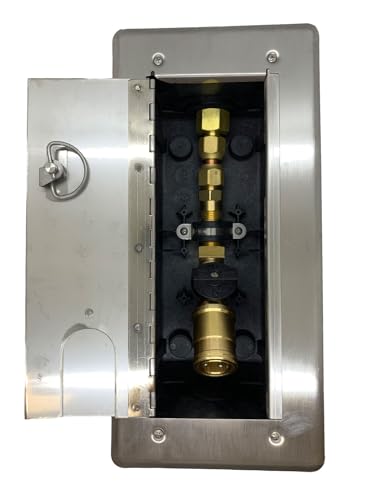 Burnaby Manufacturing Ltd Concrete Deck Versatile Gas Plug(TM) - 3/4" NPT Inlet, 1/2" Quick Disconnect Outlet - Anodized Aluminum Door (Stainless Steel)