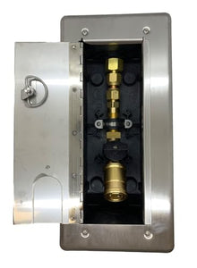 Burnaby Manufacturing Ltd Concrete Deck Versatile Gas Plug(TM) - 3/4" NPT Inlet, 1/2" Quick Disconnect Outlet - Anodized Aluminum Door (Stainless Steel)