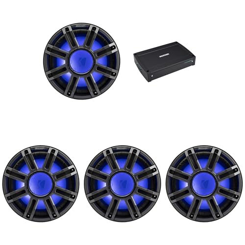 KICKER MWF 12-Inch Premium Marine Subwoofer & 51KXMA15001 Amp Bundle