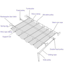 GZHERVICES Gazebo Canopy Cover, Retractable Wave-Shaped Sunshade, Gazebo Roof Sun Sail, Outdoor Fabric Cover, Suitable for Deck, Patio, and Backyard, Beige(4x9m)