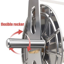 Heavy Duty Stainless Steel Garden Hose Reel With10 Pattern Hose Nozzle, Wall Mount/Floor Water Hose Storage Rack, 328-Feet 1/2 Inch Hose Capacity (35m Hose)