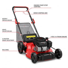 PowerSmart 21-Inch 3-in-1 Gas Self-Propelled Lawn Mower,170CC OHV Engine,Bagging/Mulching/Rear Discharging, 6 Cutting Heights, Durable Steel Deck, Rear-Wheel Drive, for Garden, Yard,