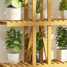 Large Capacity Plant Stand Wood Corner Plant Shelf Indoor Multiple Plants Flower Pot Stand 5 Tiered Tall Plant Holder Flower Floor Standing Planter Display Rack For Living Room Balcony Patio