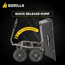 Gorilla Carts Poly Dump Cart, 1500 lb. Capacity, 10 Cu Ft, Black