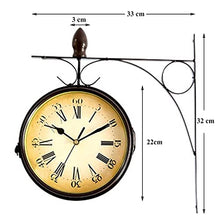EHVYBDX Wall Clock, Outdoor Garden Wall Clock, 13 Inch Classical Paddington Station Wall Clock Double Sided Garden Clock with Outside Bracket Waterproof Outdoor Clock Indoor Outd